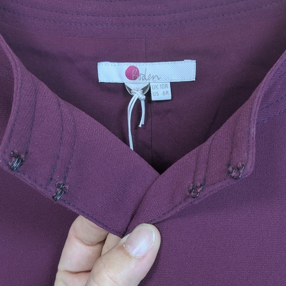 NWT Boden Addie Dress Midi Purple Belted Minamilist Classic Chic Career Womens 6 - Picture 5 of 8